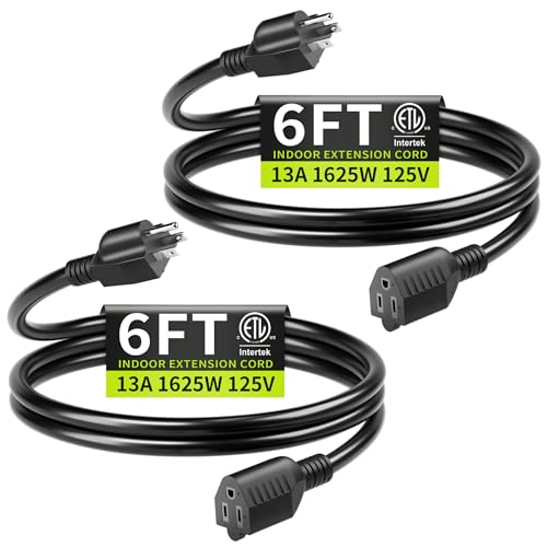 Seeklyze 16/3 Black Extension Cord Indoor