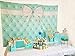 Funnytree 7x5ft Durable Fabric Diamonds Bowknot Co Blue Tufted Backdrop No Wrinkles Breakfast Sweet 16 Birthday Party Background for Photography Bridal Shower Banner Baby Girl Photo Booth