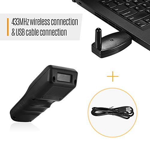 Aibecy PDT Barcode Data Collector 433MHZ Wireless & USB Wired Portable Data Terminal Inventory Device Handheld 1D Bar Code Scanner Reader with Color Screen Multiple Library Collect Inventory Mode