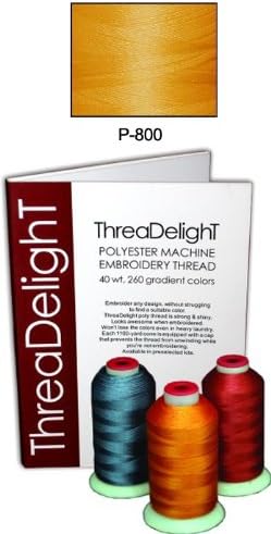 1 cone of ThreaDeligh Polyester Embroidery Thread - Autumn Gold Medium P800 - 1100 yards - 40wt