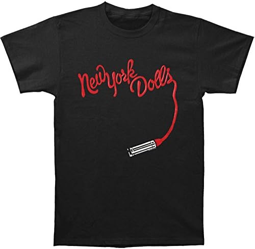 New York Dolls Men's Lipstick Logo Slim Fit T-Shirt Black