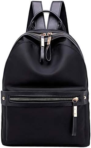 Lolittas Vintage Backpack School Bag for Women Adult Girl,Travel Waterproof Small Sling Lightweight Crossbody Shoulder PVC College Student (Black)