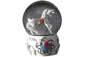 Ebros Gift Trail of Painted Ponies Western Roses Vine Petals Tribal Rose Horse Glitter Water Globe 5.25" Tall Farmhouse Ranch