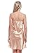 BellisMira Women's Satin Chemise Nightgowns, Sexy Sleepwear V Neck Spaghetti Strap Silk Lace Nightdress Champagne Gold, L
