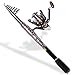 Sougayilang Spinning Telescopic Portable Fishing Rod Combos Travel Carbon Fishing Rod and Reel Set