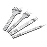 Aiskaer White Steel 5mm 1/2/4/6 Prong DIY Diamond Lacing Stitching Chisel Set Leather Craft Kits
