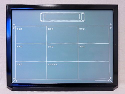 Green "Industrial Chalkboard" Framed Dry Erase Wall Calendar / Meal Planner White Board Custom