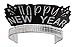 New Year Party Tiaras - 24-Pack Fun Festive Headband, Happy New Year Glitter Design, 3 Assorted Metallic Colors Gold, Silver, and Black, Holiday Party Supplies, One Size Fits All