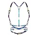 TiaoBug Women's Vinyl PVC Punk Style Rainbow Harness Adjustable Cage Waist Belt Straps