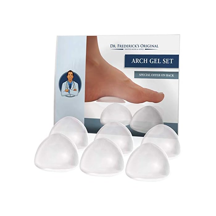 Dr. Frederick's Original Peel & Stick Foot Arch Support Gel Pads - 6 Pieces - High Arch Cushions - Relieves Pain from…