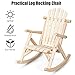 Giantex Log Wooden Rocking Chair, Wood Porch & Patio Rocker with Slatted Seat and Backrest, Adirondack Rocking Chair, Outdoor Accent Furniture for Balcony, Garden, Poolside, Backyard, Natural (1)