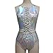 Pinda Holographic Rainbow Hight Waisted Laced Up Rave Crop Top Shorts