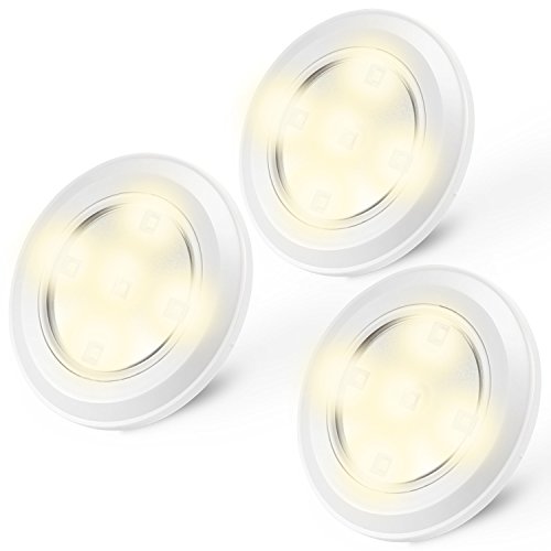 3 Pack Battery Powered Closet Lights Touch Activated, Kohree Stick On Tap Light Led Cabinet Lights, Warm White