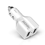 INNORI Travel Car Charger Dual USB Swivel Plug Car Adapter for Apple iPhone iPad iPod Samsung HTC NOKIA Blackberry MacBook Tablets and Other Devices(usb Cable Not Included),colors available(white)