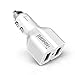 INNORI Travel Car Charger Dual USB Swivel Plug Car Adapter for Apple iPhone iPad iPod Samsung HTC NOKIA Blackberry MacBook Tablets and Other Devices(usb Cable Not Included),colors available(white)