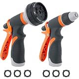 ROTTAY Garden Hose Nozzle Sprayer Hose Nozzle Set Anti Leak High Pressure Heavy Duty 9 Adjustable Watering Patterns for Watering Plant Washing Cars Pets Shower
