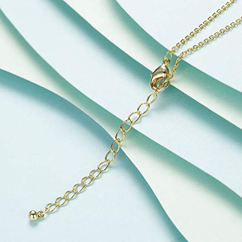 Lateefah Rose Flower Cross Pendant Necklace-14k Gold Plated Simple Religious Charm with Engraved Rose Adjustable Crucifix Cross Pendant Necklace for Women