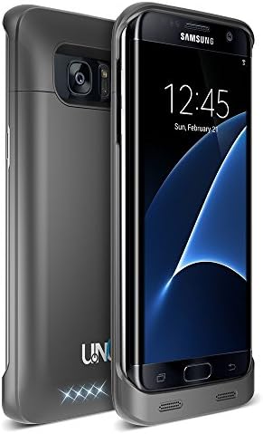 Galaxy S7 Edge Battery Case, UNU Galaxy S7 Edge Charger for Samsung Galaxy S7 Edge Protective 5000mAh Battery Pack Juice Power Case/Galaxy S7 Edge Charging Case - Black/Black