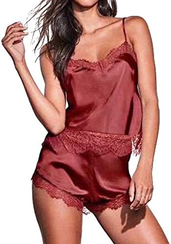 OrchidAmor Women Sexy Sexy Satin Silk Sleepwear Babydoll Lingerie Nightwear Teddies Pajamas Suit Sleepwear & Robes Sets
