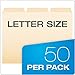 Pendaflex Ready-Tab Reinforced File Folders, Letter Size, Manila, 1/3 Cut, 50/BX (42336)