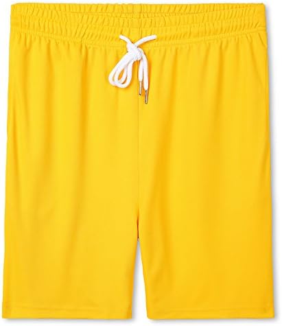 Our Precious Men's Dry Fit Mesh Casual Classic Fit Athletic Gym Shorts Yellow S