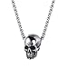 U7 Men Silver Black Gothic Skull Necklace Stainless Steel Chain Pendant, 22