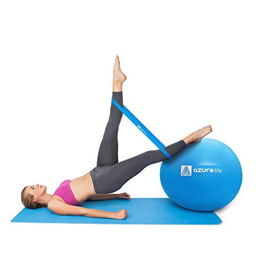 A AZURELIFE Professional Grade Exercise Ball, Anti-Burst&Non-Slip Stability Balance Ball with Quick Pump Included, Multiple Sizes&Colors, Perfect for Birthing, Yoga, Pilates, Desk Chairs&Therapy - Thumbnail 2