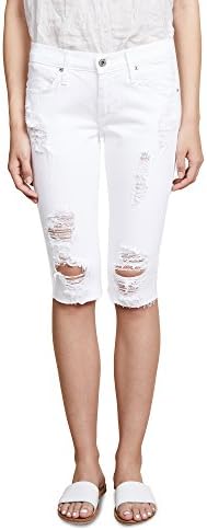 James Jeans Women's Beach Bums Bermuda Shorts, White Distressed, 24