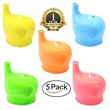 Silicone Sippy Lids for Kids/Toddlers/Babies, Makes any Cup a Spill-Proof Sippy cup, USA Lab Tested, BPA-Free, FDA Approved. (5-Pack)