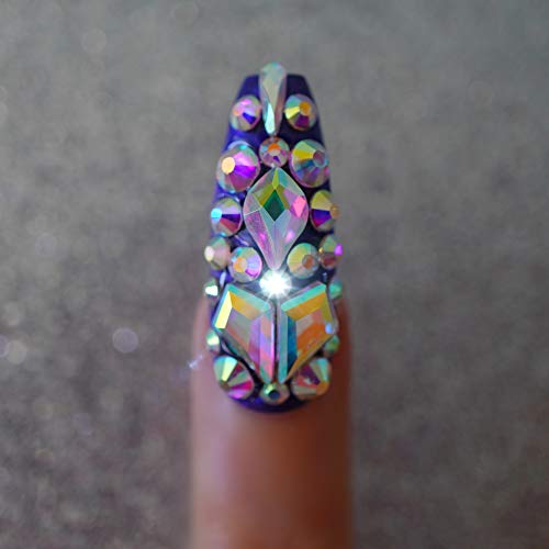 EDA LUXURY BEAUTY BLUE MATTE GLAMOROUS 3D JEWEL DESIGN Full Cover Press On Gel Glitter Artificial Nail Tips Shiny Acrylic False Nails Extra Long Ballerina Coffin Square Super Fashion Fake Nails 5 EDA LUXURY BEAUTY BLUE MATTE GLAMOROUS 3D JEWEL DESIGN Full Cover Press On Gel Glitter Artificial Nail Tips Shiny Acrylic False Nails Extra Long Ballerina Coffin Square Super Fashion Fake Nails