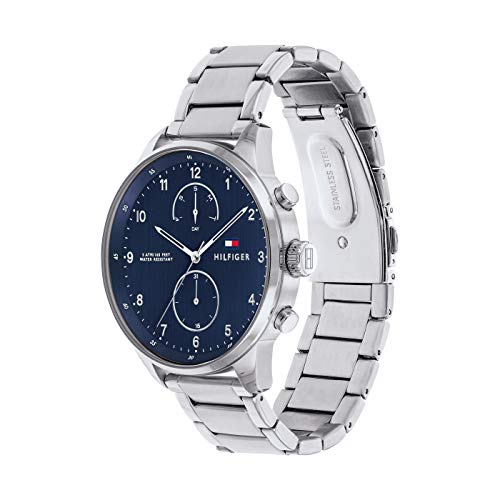 Tommy Hilfiger Reloj Analógico de Cuarzo multifunción para hombre con Correa en Acero Inoxidable plateada – 1791575 - Imagen 4