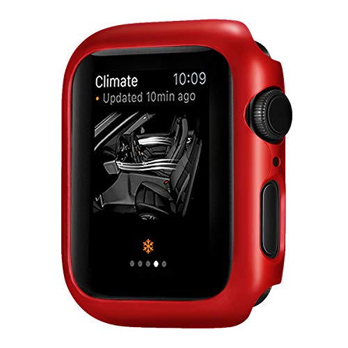 Leotop Compatible with Apple Watch Series 4 Case 44mm 40mm, Super Thin Bumper Protector PC Hard Cover Lightweight Slim Shockproof Accessories Matte Frame (Red, 44mm Series SE2/SE/6/5/4)