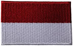 Monaco Country Flag Small Iron on Patch Crest Badge .. 1.5 X 2.5 Inches ... New