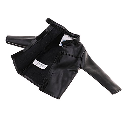 SunniMix 1/6 Scale Black PU Leather Male Jacket Coat Clothes Clothing for 12 inch Action Figures Doll Toys Accessories
