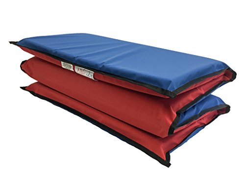 KinderMat, EnduroMat, Reinforced Vinyl, 2 Inch Thick, 48 x 24 Inches, Black Binding, Red/Blue - Thumbnail 6