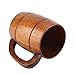 Huhushop Yosoo 350mL Wooden Beer Mugs,Handmade Retro Brown Drinkware with Handle for Wine/Coffee/Tea Gift Drinking Cup for Men/Women