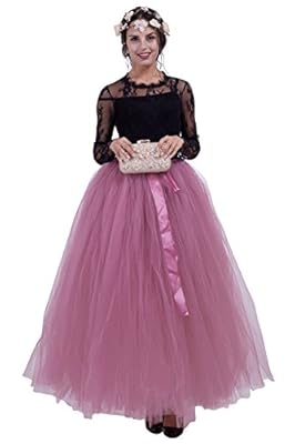 MisShow Women's Maxi Length Ball Gown Tulle Skirts Adjustable Band Tutu Costume