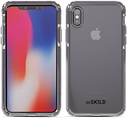 SoSkild Defend Heavy Impact Back Case For Apple iPhone Xs/X Smokey Grey Shockproof Drop Safe Rugged Heavy Duty Clear Cover Protective Snap Case