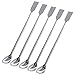BCP 5pcs 2 in 1 Stainless Steel Lab Spoon Spatula with Neoprene Storage Bag