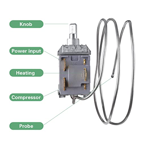 Mini Fridge Thermostat, 3 Pin Screw Mount Universal WDF18 Refrigerator