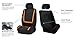 FH Group Car Seat Covers Unique Flat Cloth Full Set Automotive Seat Covers Front Set and Rear Solid Bench Orange Black Seat Covers w. Gift Universal Fit Interior Accessories for Cars Trucks and SUVs