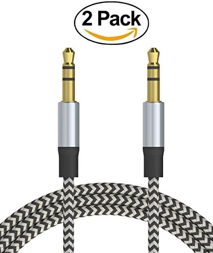 [2 PACK, 3ft] 3.5mm(1/8 inch) Nylon Braided Male To Male Premium Audio Cable / Auxiliary Cable / Aux Cord for Smartphones, Headphones, iPods, iPhones, iPads, Car Stereos / Home and More