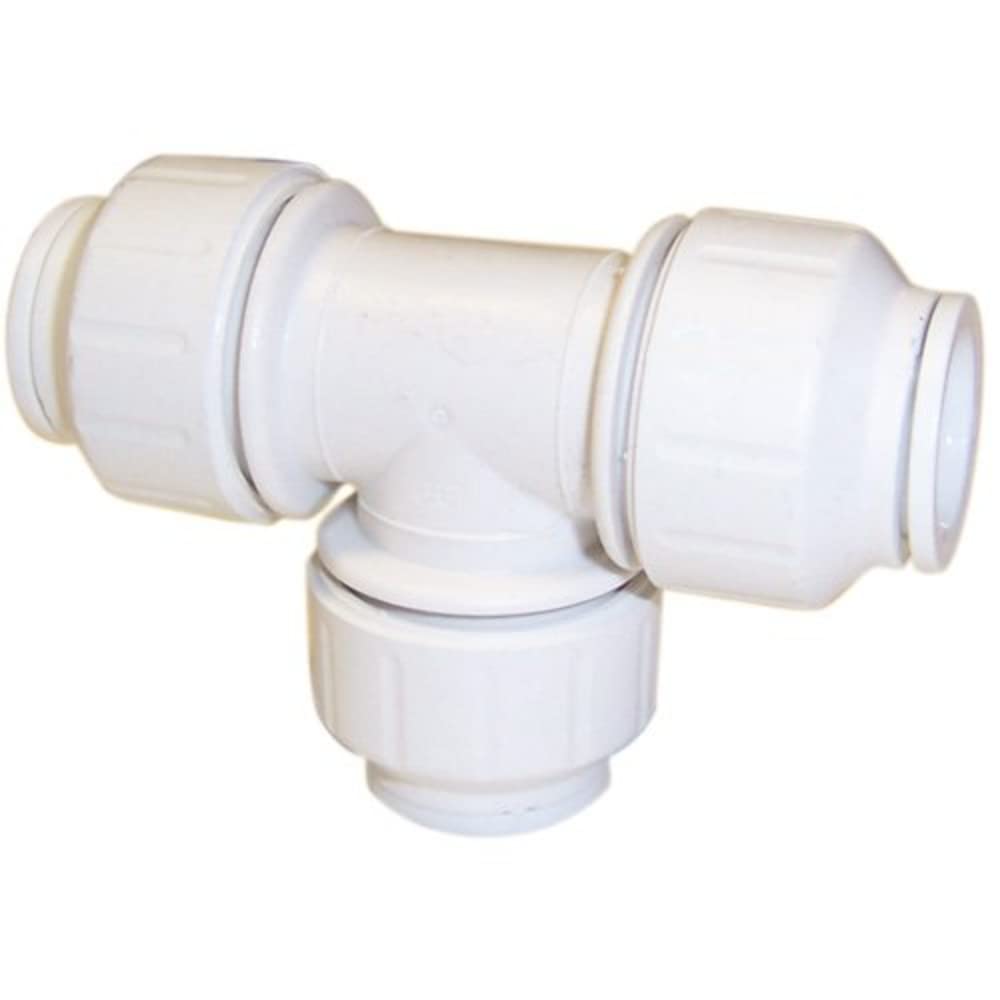 Merriway BH04164 22 mm Pushfit Equal Tee Connector - White