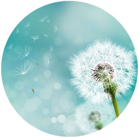 Pure White Dandelion And Flying Seed Personalized Round Mouse Pad