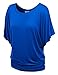 LL WT742 Womens Boat Neck Short Sleeve Dolman Drape Top XXXXL Cobalt_Blue