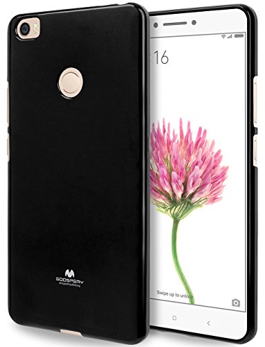 GOOSPERY Marlang Marlang Xiaomi Mi Max Case - Black, Free Screen Protector [Slim Fit] TPU Case [Flexible] Pearl Jelly [Protection] Bumper Cover for Xiaomi MiMax, XIAMIMAX-JEL/SP-BLK
