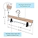 JS HANGER Pants Hanger Unfinished Wooden Grain with 2-Adjustable Clips Mark Free Tips, 10 Pack.