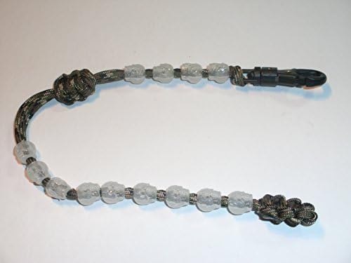 Ranger Pace Counter Skull Beads by RedVex - Woodland Cord - 13 inches - Choose your Skull color and Attachment (Translucent Skulls, ABS Clip)