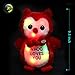 WEWILL LED Owl Stuffed Animals Glow Cute Soft Plush Toy Loves You Bow-Tie, 9.5 inch, Red