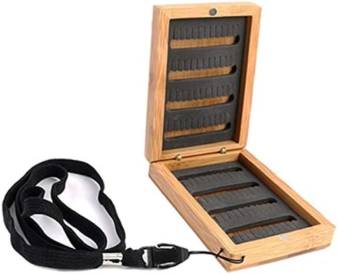 Noblik Wooden Bamboo Fly Fishing Box With Slit Foam Insert Super Small Portable Fishing Tackle Box Fishing Accessories